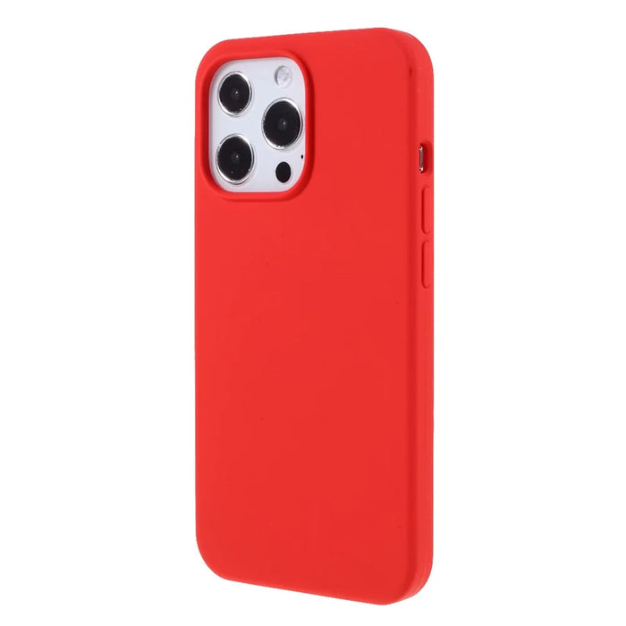 Soft Solid Silicone Slim Fit Shockproof Protective Phone Case for iPhone 13 Pro Max 6.7 inch - Red - 3