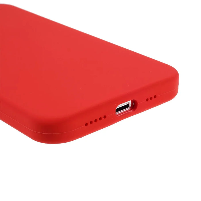 Soft Solid Silicone Slim Fit Shockproof Protective Phone Case for iPhone 13 Pro Max 6.7 inch - Red - 5