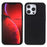 Solid Silicone Silky-Soft Touch Full-Body Protection Shockproof Cover with Soft Microfiber Lining for iPhone 13 Pro 6.1 inch - Black - 1