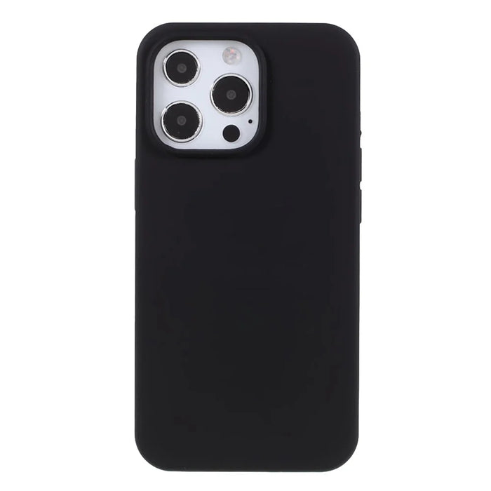 Solid Silicone Silky-Soft Touch Full-Body Protection Shockproof Cover with Soft Microfiber Lining for iPhone 13 Pro 6.1 inch - Black - 2