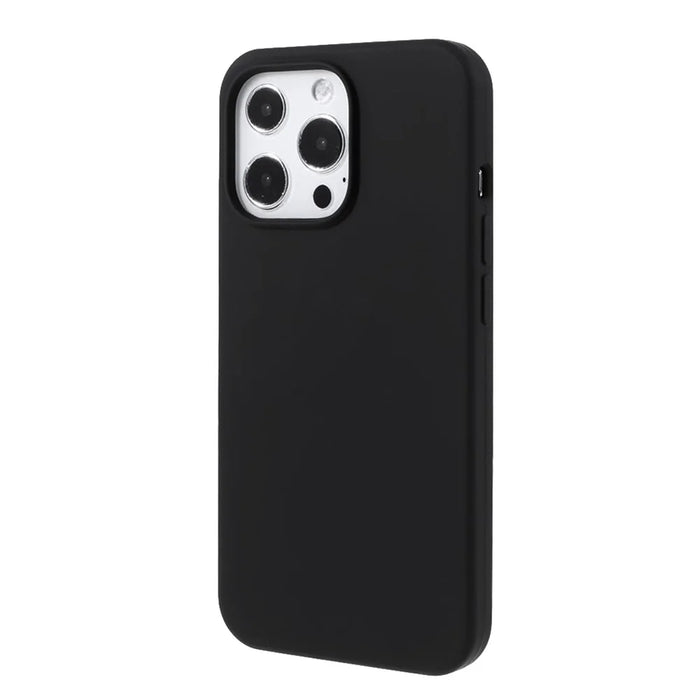 Solid Silicone Silky-Soft Touch Full-Body Protection Shockproof Cover with Soft Microfiber Lining for iPhone 13 Pro 6.1 inch - Black - 3