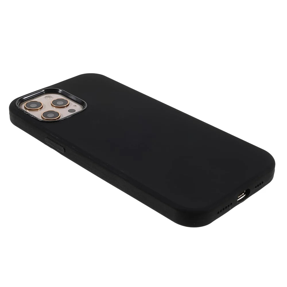 Soft Solid Silicone Slim Fit Full-Body Shockproof Protective Phone Case for iPhone 12 / 12 Pro 6.1 inch - Black - 4