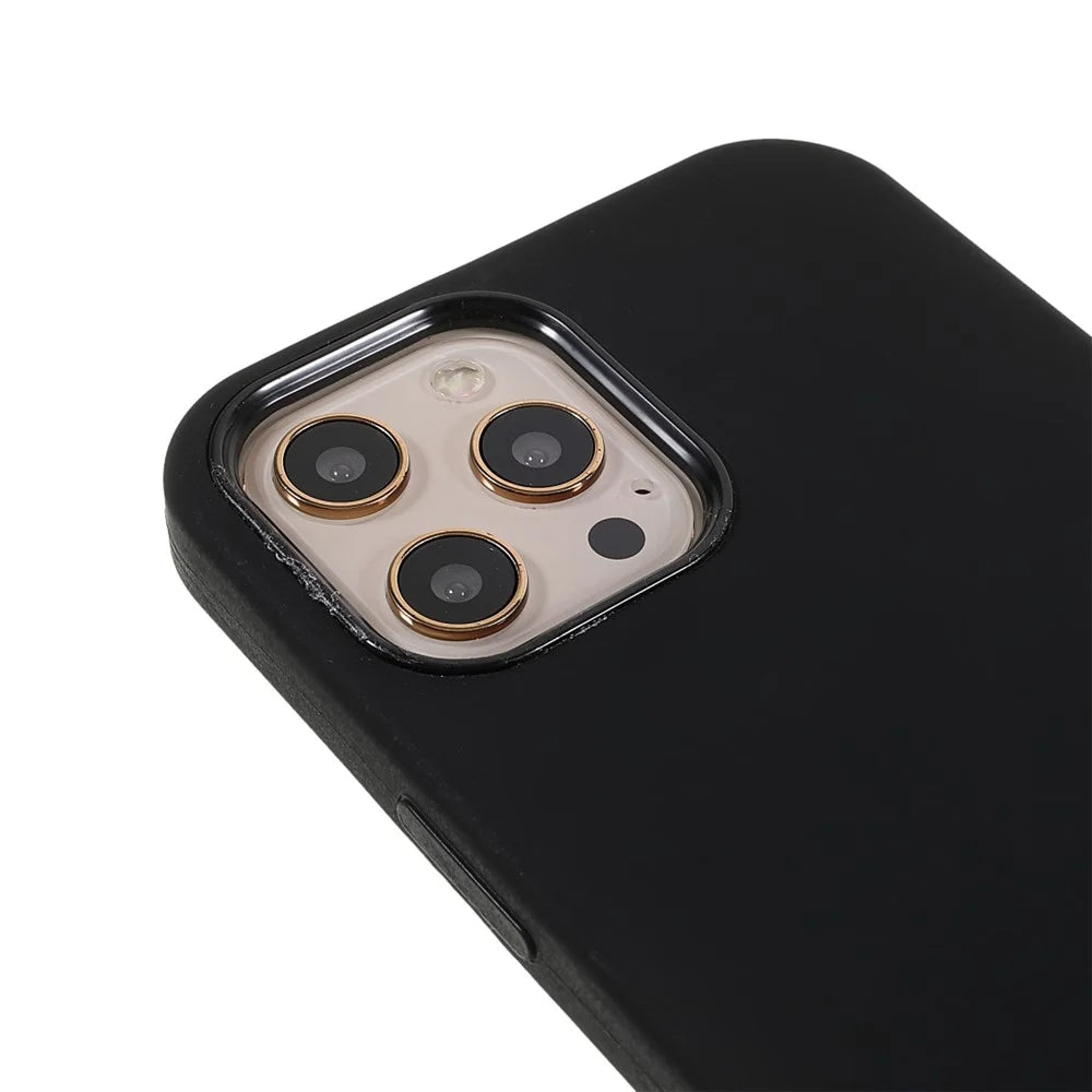 Soft Solid Silicone Slim Fit Full-Body Shockproof Protective Phone Case for iPhone 12 / 12 Pro 6.1 inch - Black - 5