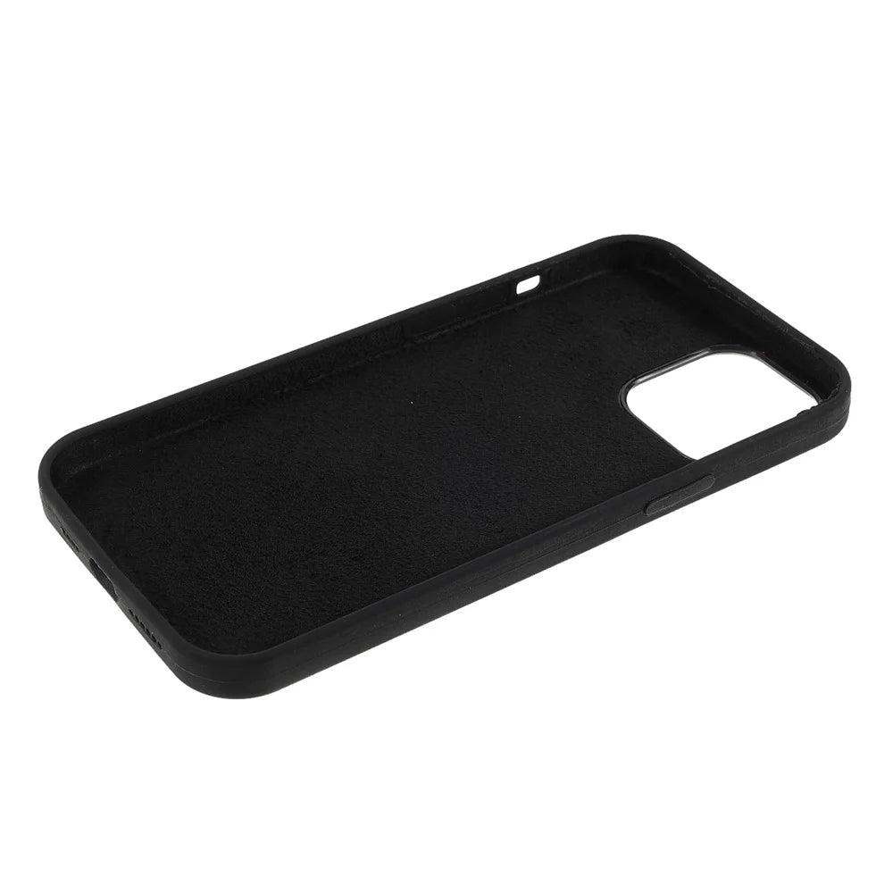Soft Solid Silicone Slim Fit Full-Body Shockproof Protective Phone Case for iPhone 12 / 12 Pro 6.1 inch - Black - 6