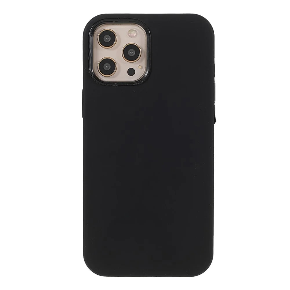 Soft Touch Solid Silicone Full-Body Protective Case for iPhone 12 Pro Max 6.7 inch - Black - 2