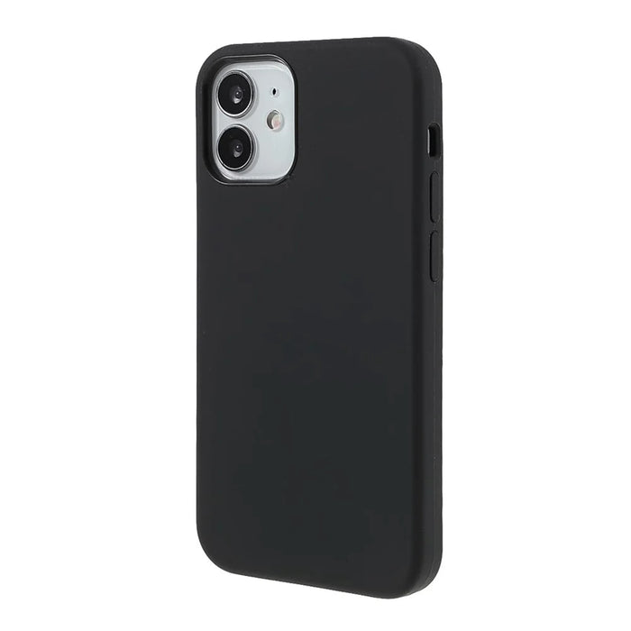 Solid Silicone Slim Microfiber Lining Cushion Texture Cover for iPhone 12 mini 5.4 inch - Black - 3