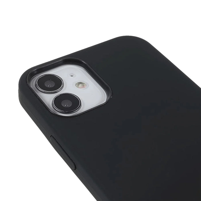 Solid Silicone Slim Microfiber Lining Cushion Texture Cover for iPhone 12 mini 5.4 inch - Black - 5