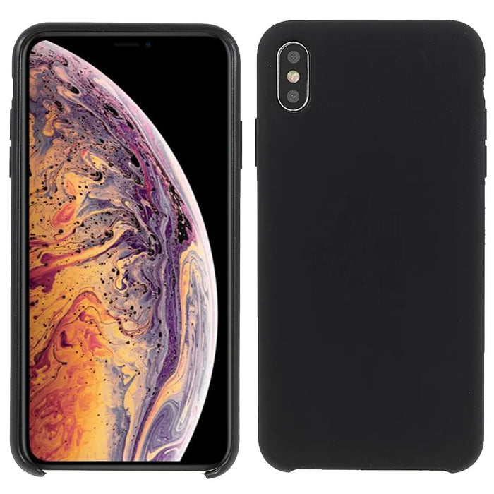 Solid Silicone Shockproof Phone Case with Soft Anti-Scratch Microfiber Lining for iPhone XS Max 6.5 inch - Black - 1