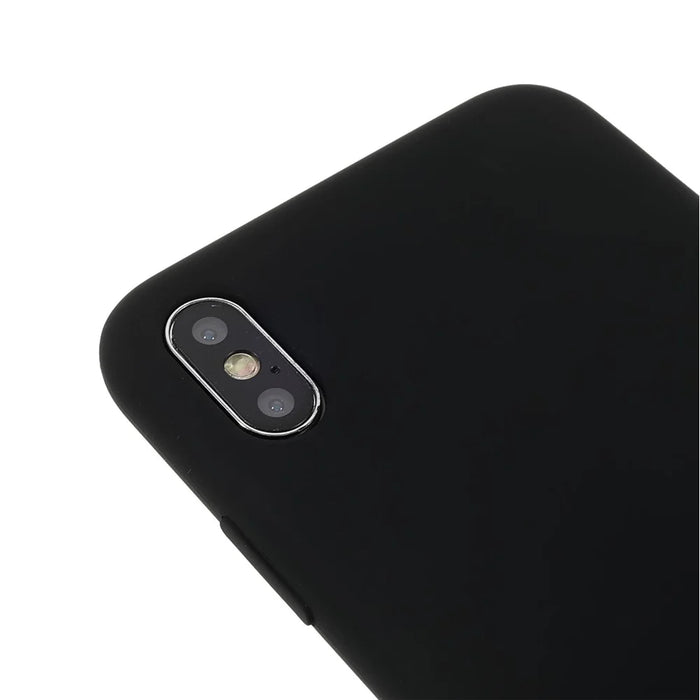 Solid Silicone Shockproof Phone Case with Soft Anti-Scratch Microfiber Lining for iPhone XS Max 6.5 inch - Black - 6