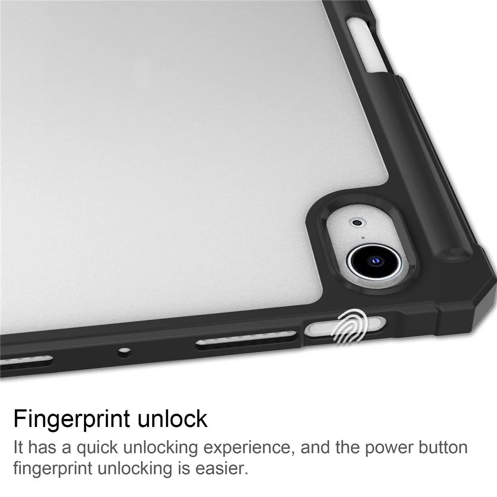 Crystal Clear Back Panel Stand Smart Tablet Case with Pen Slot for iPad mini (2024) / mini (2021) - Black - 7