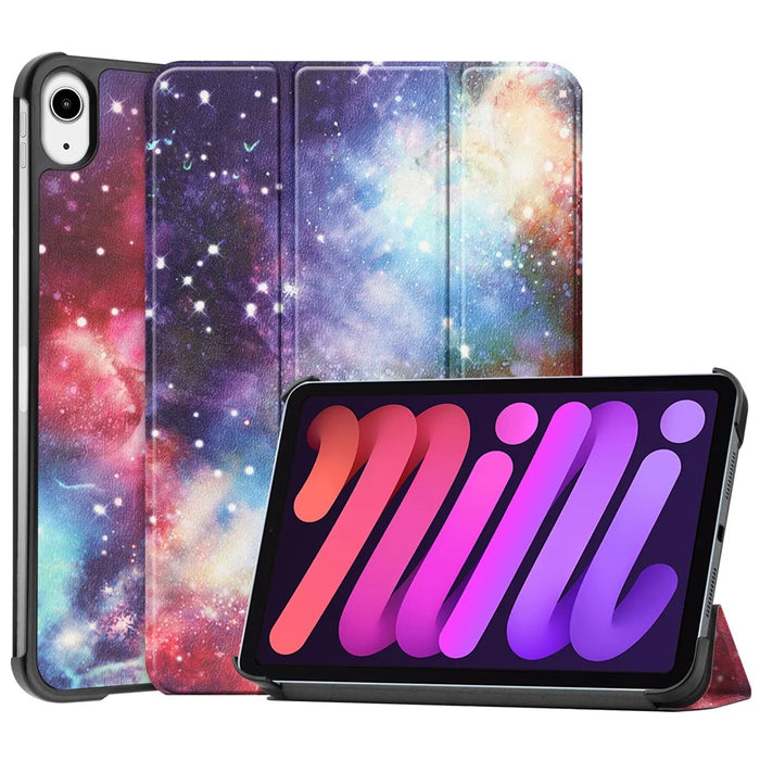 Tri-Fold Stand Design Dustproof Pattern Printing Leather Tablet Case Cover for iPad mini (2024) / mini (2021) - Starry Sky - 1