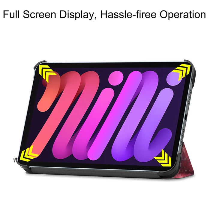 Tri-Fold Stand Design Dustproof Pattern Printing Leather Tablet Case Cover for iPad mini (2024) / mini (2021) - Starry Sky - 6