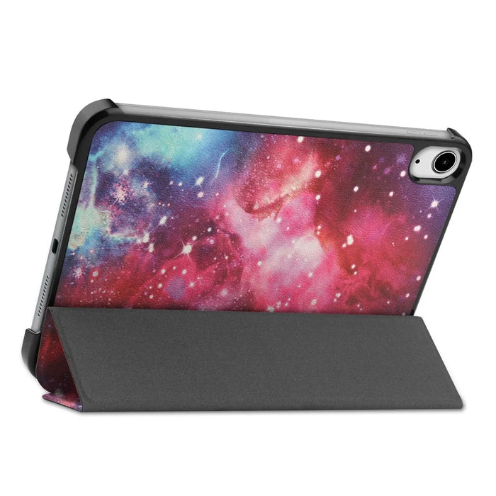 Tri-Fold Stand Design Dustproof Pattern Printing Leather Tablet Case Cover for iPad mini (2024) / mini (2021) - Starry Sky - 7