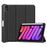 Anti-Scratch Tri-Fold Stand Shockproof PU Leather Smart Tablet Cover Protector with Pen Slot for iPad mini (2024) / mini (2021) - Black - 1