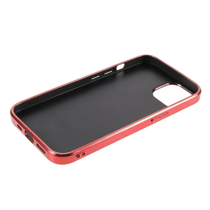 Glitter Bling TPU Electroplating Edge + Hard PC Back Anti-Scratch Light Phone Case for iPhone 13 6.1 inch - Red - 7