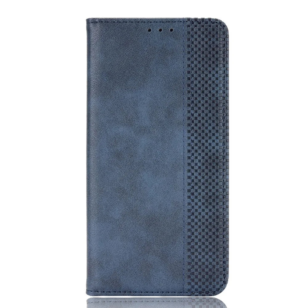 Auto-absorbed Vintage Style Full Protection Wallet Design PU Leather Phone Case with Stand for iPhone 13 mini 5.4 inch - Blue - 2