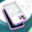 Anti-Fall TPU + PC Double Layers Shockproof Clear Phone Case with Card Holder for iPhone 13 6.1 inch - Mint Green - 5