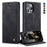 CASEME 013 Series Shockproof PU Leather Wallet Shell Case with Stand for iPhone 13 Pro 6.1 inch - Black - 1