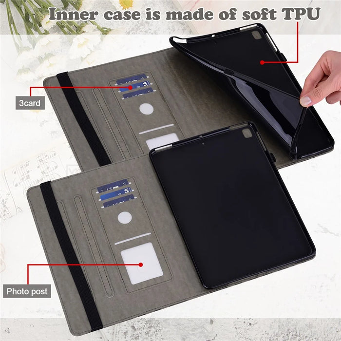 Shock-Proof Tree and Deer Pattern Imprinting Delicate Leather Stand Tablet Cover for iPad 10.2 (2021)/(2020)/(2019) - Grey - 5