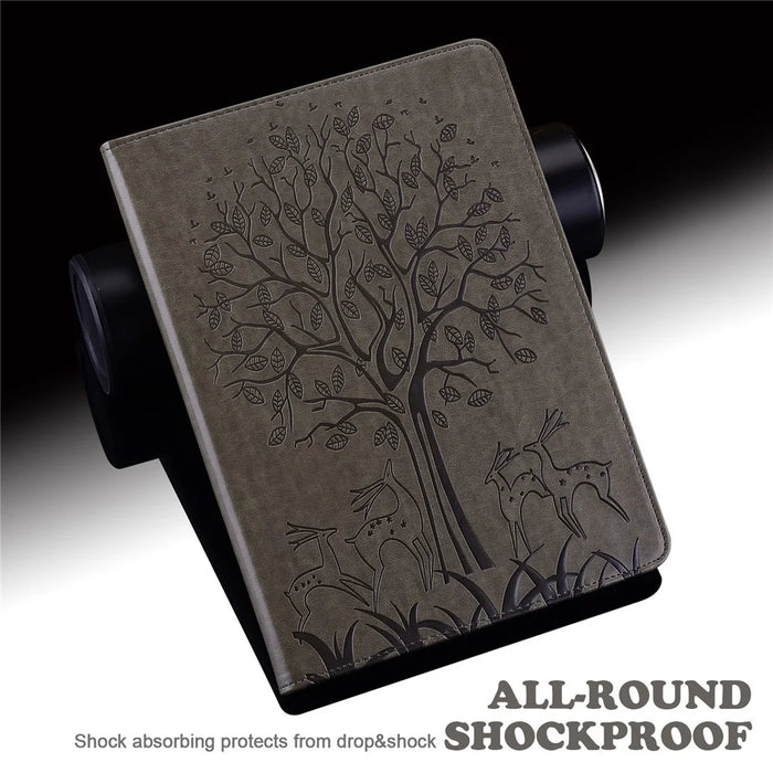 Shock-Proof Tree and Deer Pattern Imprinting Delicate Leather Stand Tablet Cover for iPad 10.2 (2021)/(2020)/(2019) - Grey - 7