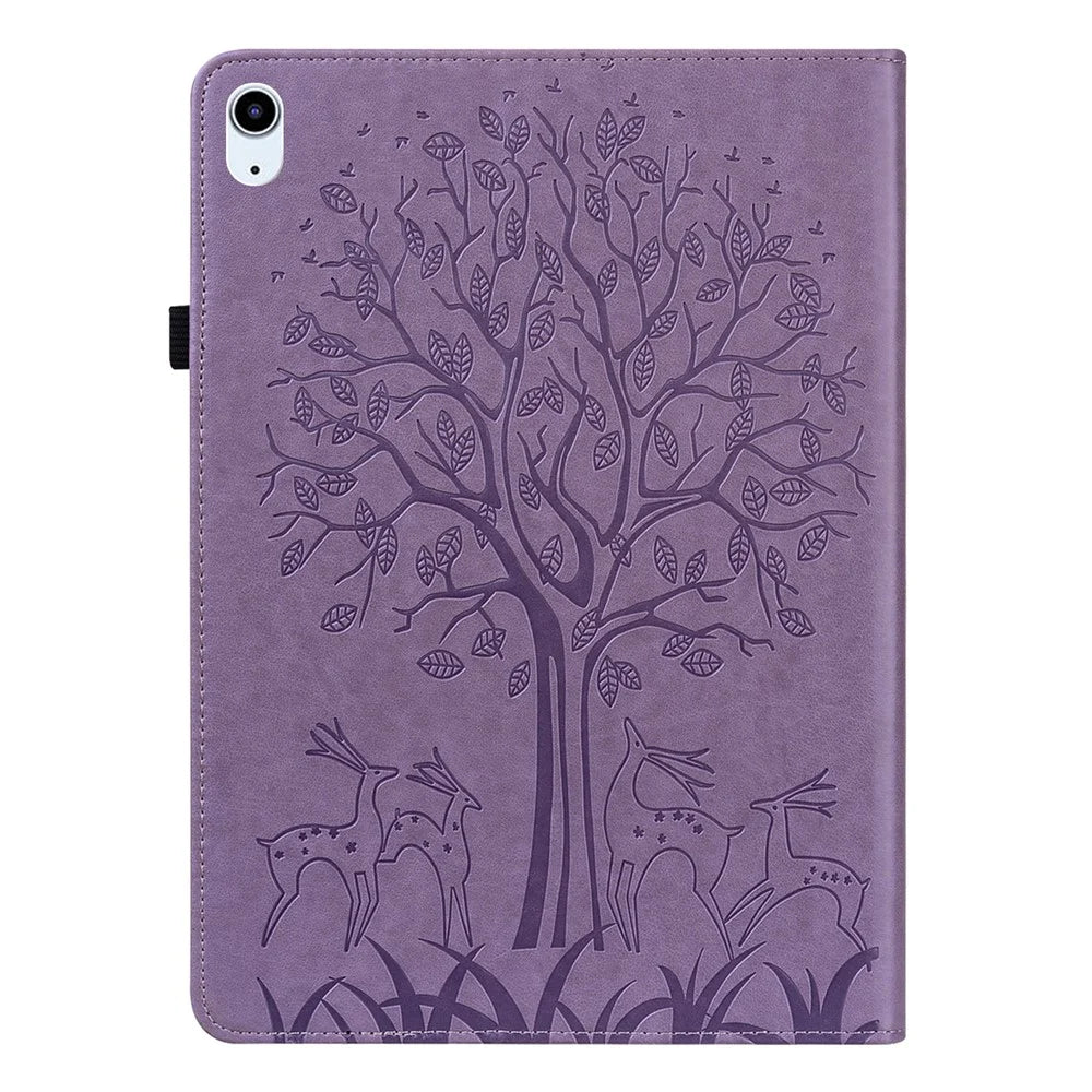 Card Slots Tree and Deer Pattern Leather Stand Tablet Cover for iPad Air 11 (2026) / (2025) / (2024) / Air (2022) / (2020) - Purple - 2