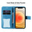 HAT PRINCE PU Leather Imprinting Flower Leather Phone Cover Wallet Case for iPhone 13 Pro 6.1 inch - Blue - 4