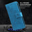 HAT PRINCE PU Leather Imprinting Flower Leather Phone Cover Wallet Case for iPhone 13 Pro 6.1 inch - Blue - 5