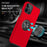 Ring Kickstand Shockproof Hybrid PC Back Soft TPU Frame Protection Phone Case for iPhone 13 Pro Max 6.7 inch - Red - 2