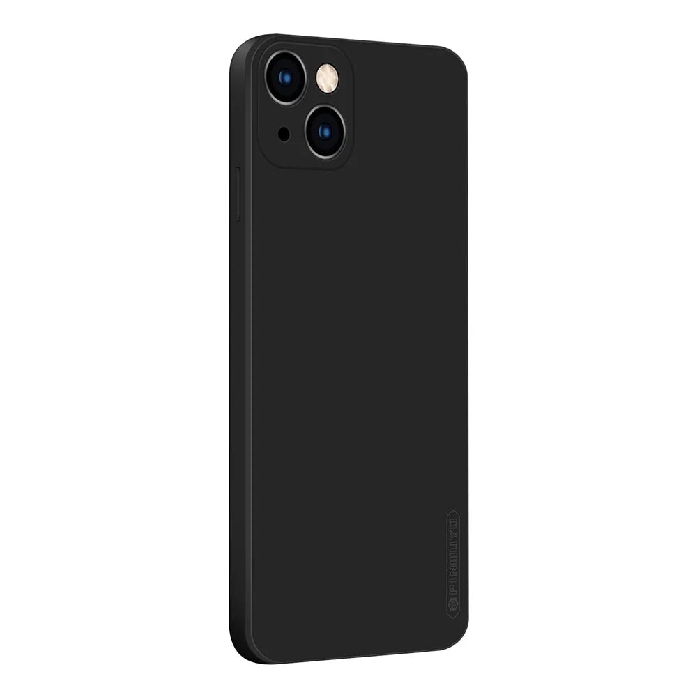 PINWUYO Soft Liquid Silicone Precise Cutouts All-Around Protective Phone Case for iPhone 13 mini 5.4 inch - Black - 1