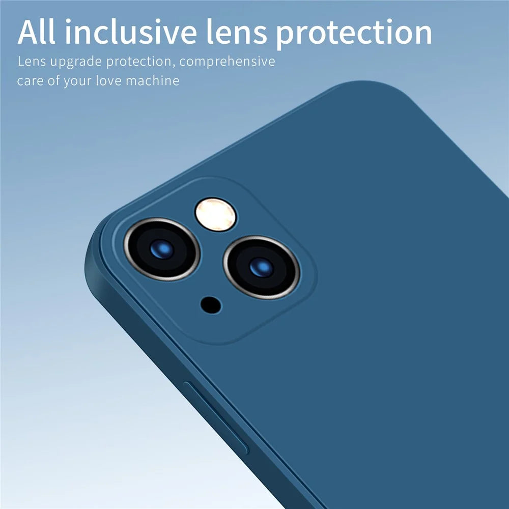 PINWUYO Soft Liquid Silicone Precise Cutouts All-Around Protective Phone Case for iPhone 13 mini 5.4 inch - Black - 5