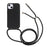 Flexible TPU Mobile Phone Back Case Protector with Adjustable Lanyard for iPhone 13 mini 5.4 inch - Black - 1