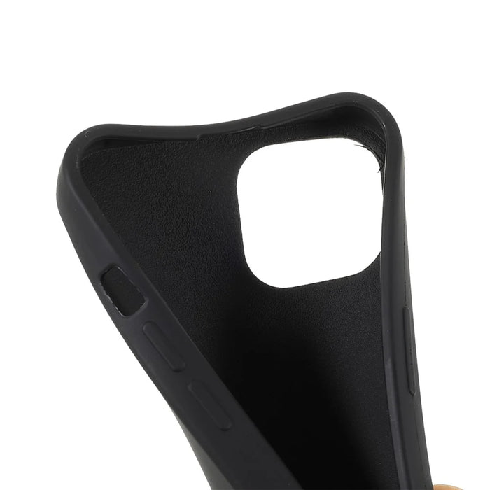 Flexible TPU Mobile Phone Back Case Protector with Adjustable Lanyard for iPhone 13 mini 5.4 inch - Black - 6