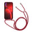 Anti Scratch TPU Phone Case Cover with Adjustable Lanyard for iPhone 13 6.1 inch - Red - 2