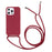 Cell Phone TPU Case Protector with Adjustable Lanyard for iPhone 13 Pro Max 6.7 inch - Red - 1