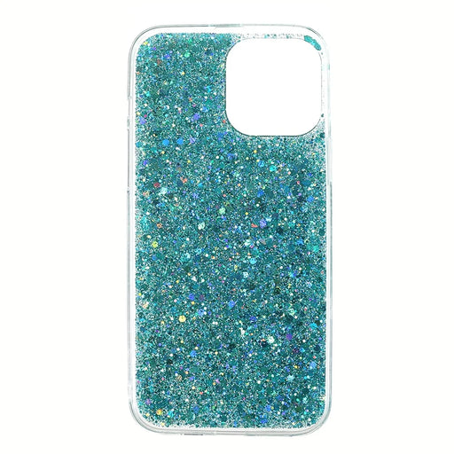 Flash Powder Sequins Thin Light Durable Acrylic+TPU Phone Case for iPhone 13 Pro 6.1 inch - Baby Blue - 2