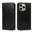 Crazy Horse Texture Genuine Leather Folio Flip Wallet Cover with Stand for iPhone 13 Pro 6.1 inch -Black - 1