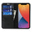 Crazy Horse Texture Genuine Leather Folio Flip Wallet Cover with Stand for iPhone 13 Pro 6.1 inch -Black - 4