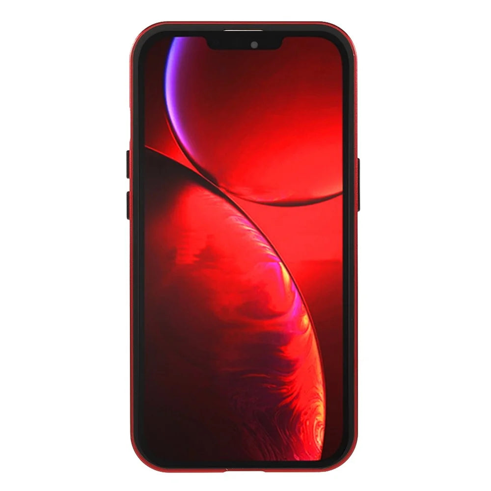 For iPhone 13 Full Body Case Magnetic Tempered Glass Double-Sided Phone Case - Red - 3