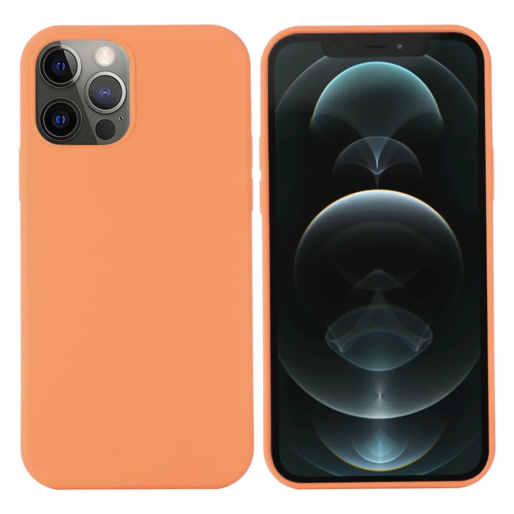 Magnetic Absorption Soft Liquid Silicone Case Compatible with MagSafe Charging Phone Cover for iPhone 13 Pro 6.1 inch - Orange - 2
