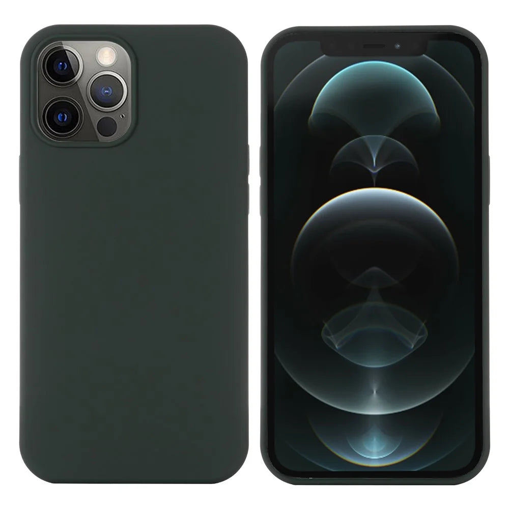Compatible with MagSafe Liquid Silicone Magnetic Absorption Phone Shell Cellphone Protection Case for iPhone 13 Pro Max 6.7 inch - Dark Green - 2