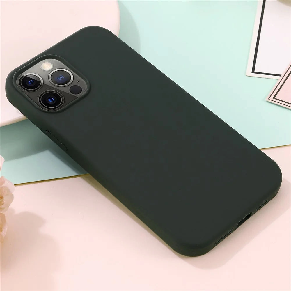 Compatible with MagSafe Liquid Silicone Magnetic Absorption Phone Shell Cellphone Protection Case for iPhone 13 Pro Max 6.7 inch - Dark Green - 6