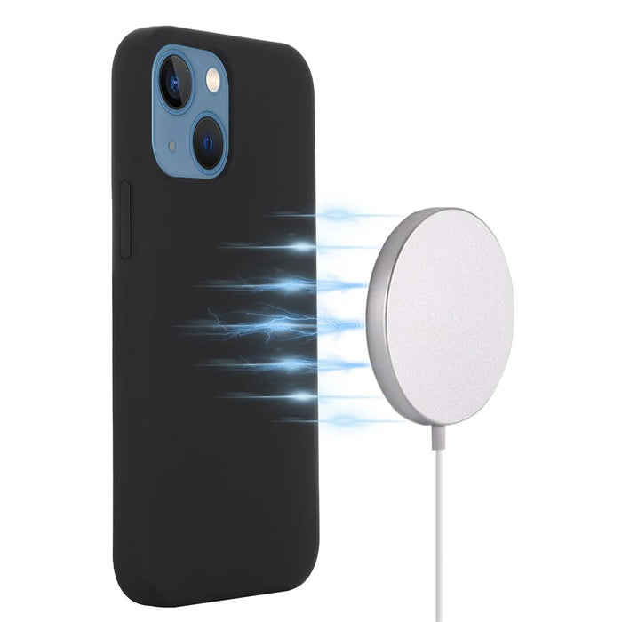 For iPhone 13 Cover Compatible with MagSafe Liquid Silicone Phone Case - Black - 4