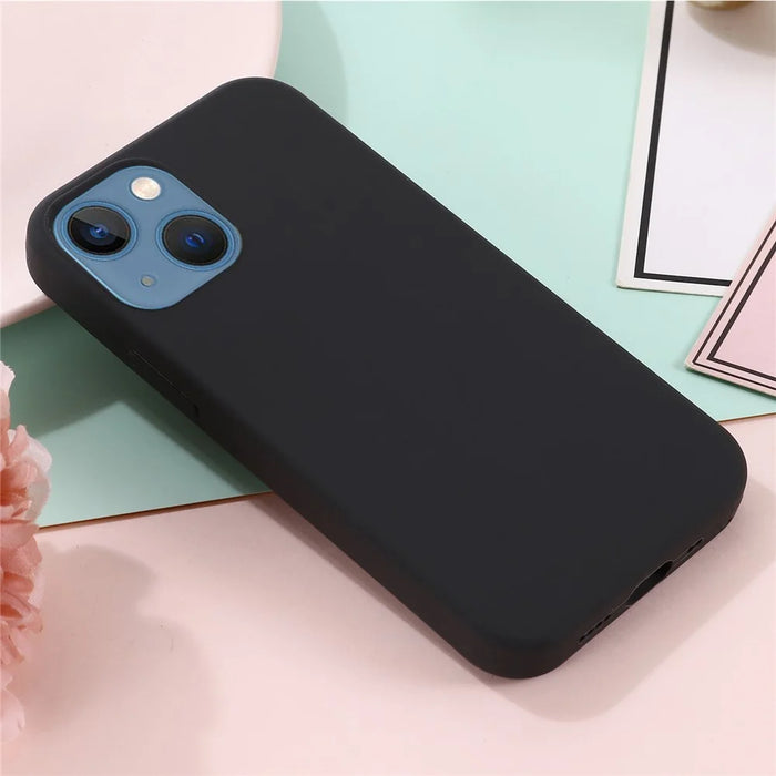 For iPhone 13 Cover Compatible with MagSafe Liquid Silicone Phone Case - Black - 7