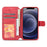 AZNS Magnetic Clasp Wallet Stand Design Anti-Scratch Lightweight Leather Phone Cover Case for iPhone 13 mini 5.4 inch - Red - 7