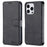 AZNS Wallet Stand Design Anti-Fall Magnetic Clasp Lightweight Leather Phone Cover Case for iPhone 13 Pro Max 6.7 inch - Black - 1