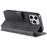 AZNS Wallet Stand Design Anti-Fall Magnetic Clasp Lightweight Leather Phone Cover Case for iPhone 13 Pro Max 6.7 inch - Black - 6