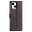 AZNS Wallet Stand Design Folio Flip Leather Phone Case Shell for iPhone 13 mini 5.4 inch - Brown - 3