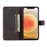 AZNS Wallet Stand Design Folio Flip Leather Phone Case Shell for iPhone 13 mini 5.4 inch - Brown - 5