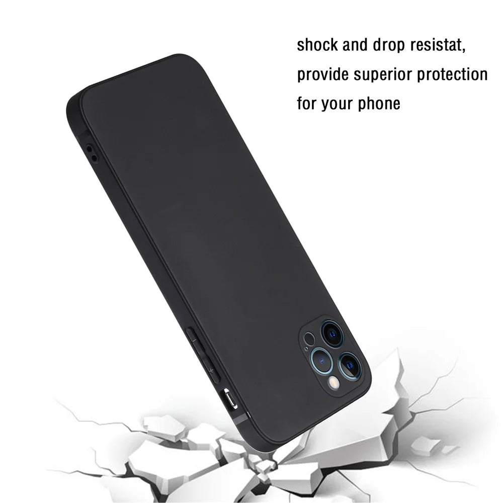 Slim Precise Cutout Ultra Soft TPU Straight Edge Shockproof Protective Case for iPhone 13 Pro Max 6.7 inch - Black - 4