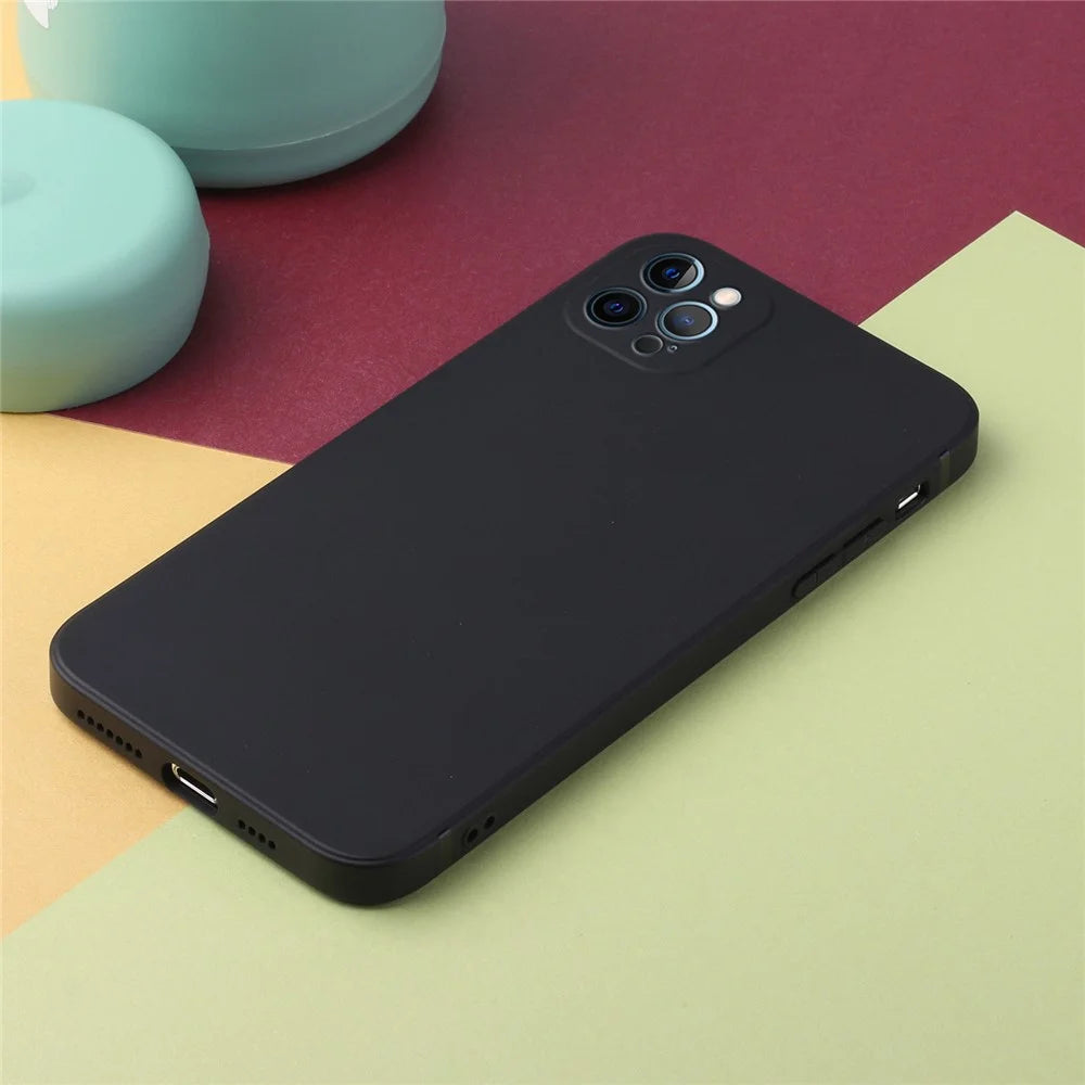 Slim Precise Cutout Ultra Soft TPU Straight Edge Shockproof Protective Case for iPhone 13 Pro Max 6.7 inch - Black - 5